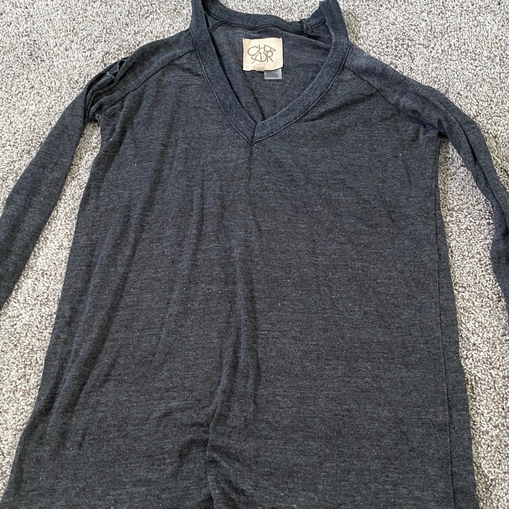 Dark grey cold shoulder long sleeve